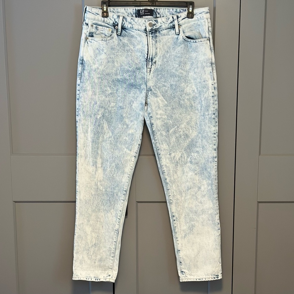 GAP Boyfriend Jeans 16/33T Acid Wash Tall Long Inseam 80s Indie Sleaze Grunge